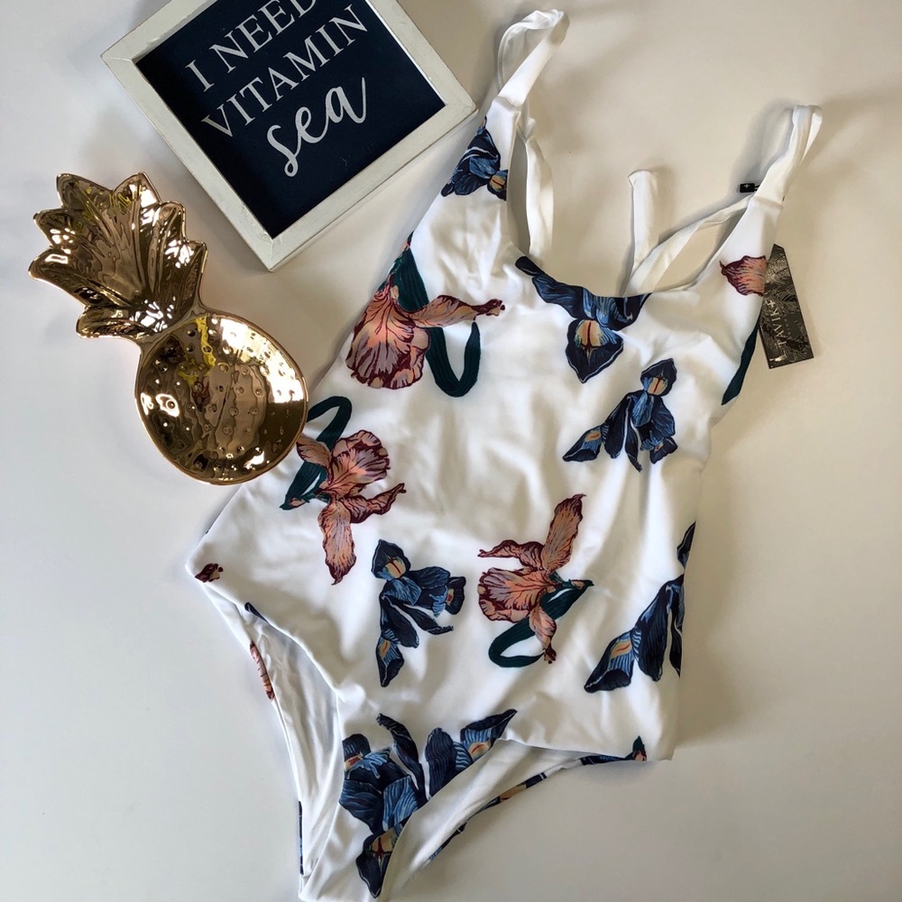 Anthropologie Iris Floral One-Piece Swimsuit, Med